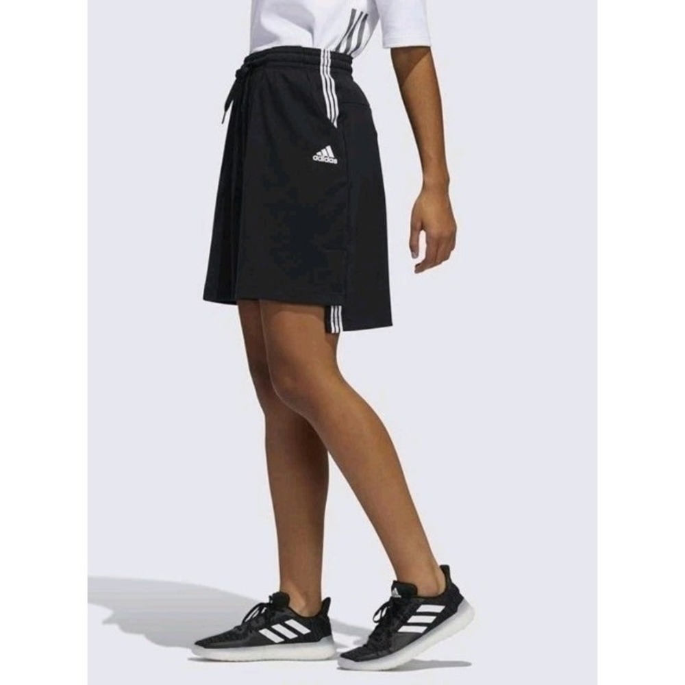 Adidas Game & Go Athletic Skirt XS Black 3 Stripe Drawstring Athleisure Streetwe